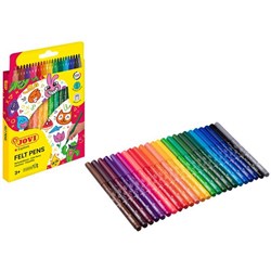 Jovi Felt Tip Markers Assorted Colours, Pack of 24