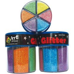 Glitter Shaker 6 Rainbow Colours 80gm