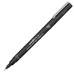 uni Pin Black Fine Line Pigment Pen 0.4mm Medium Tip