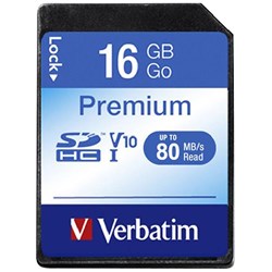 Verbatim SDHC Memory Card 16GB Class 10