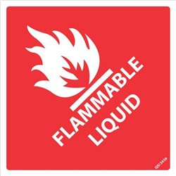 Flammable Liquid Safety Sign 250x250mm