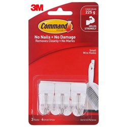 Command™ Adhesive Wire Hooks Small, Pack of 3