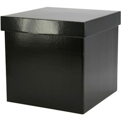 Square Gift Box With Lid 240mm Black