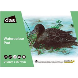 Das Brown Teal Watercolour Pad A4 200gsm Pad of 12