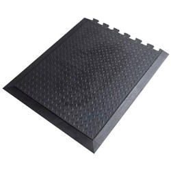 Comfort Lock Anti-Fatigue Mat Rubber End Black 710x780x12mm
