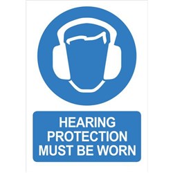 Hearing Protection Must Be Worn Safety Sign 240x340mm