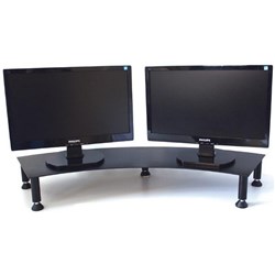Fluteline Dual Metal Monitor Stand Black