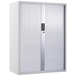 Precision Strata 2 4 Tier Tambour Cabinet White 900mm