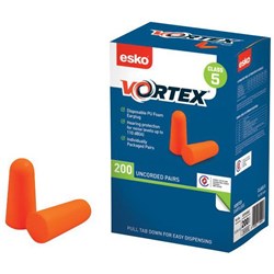Vortex Pro Plug Ear Plugs Class 5 Uncorded, Box of 200 Pairs