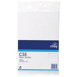Croxley C5E Envelopes Seal Easi White 164x235mm, Pack of 25