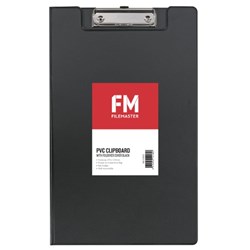 FM Clipboard With Flap Foolscap Black