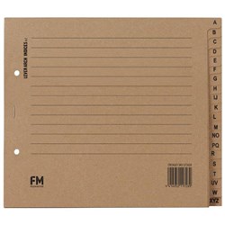 FM Index Dividers Tab A-Z Lever Arch 225x195mm Kraft