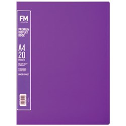 FM A4 Premium Display Book 20 Pockets Passion Purple