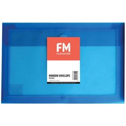 FM Window Envelope Reusable Foolscap Polyprop Blue

