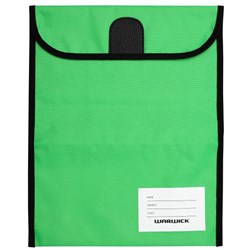 Warwick Homework Book Bag Hook & Loop Medium 290x360mm Green