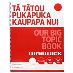 Warwick Our Big Topic Modelling Book Ta Tatou Pukapuka Kaupapa Nui Unruled 32 Pages