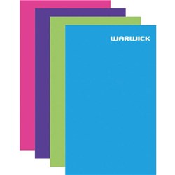 Warwick Notebook 7mm Ruled Fluoro 32 Leaves 165x100mm Assorted Colours