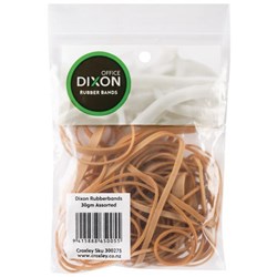 Dixon Rubber Bands Assorted Sizes 30g
