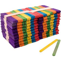 Wooden Pop Sticks Assorted Colours 115x9mm, Pack of 1000