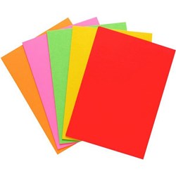 Fluorescent A4 80gsm Assorted Colour Copy Paper, Pack of 100