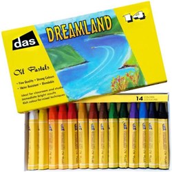 Dreamland Oil Pastels Large Assorted Colours, Pack of 14