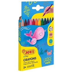 Jovi Hard Crayons Assorted Colours, Pack of 12