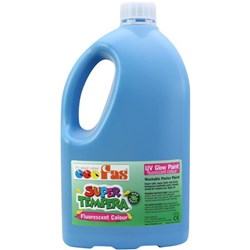 Fas Super Tempera Poster Paint 2L Fluoro Blue UV Glow
