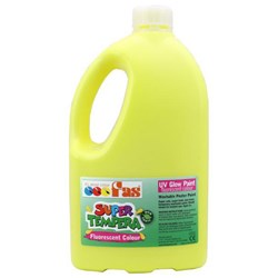 Fas Super Tempera Poster Paint 2L Fluoro Yellow UV Glow