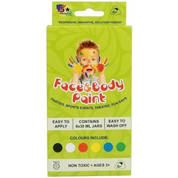 Five Star Face Paint 30ml Assorted Colours, Set of 6