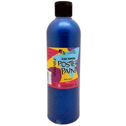 Five Star Tempera Poster Paint 500ml Glitter Blue
