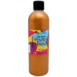 Five Star Tempera Poster Paint 500ml Glitter Gold