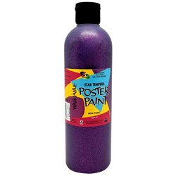 Five Star Tempera Poster Paint 500ml Glitter Purple