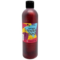 Five Star Tempera Poster Paint 500ml Glitter Red