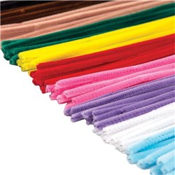 Craft Workshop Chenille Pipecleaners 10x300mm Assorted Colours, Pack of 100