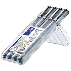 Staedtler Mars Graphic Black Pigment Liner Pen, Pack of 4