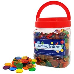 Learning Toolbox Maths Counters 22mm Transparent Colours, Pack of 1000