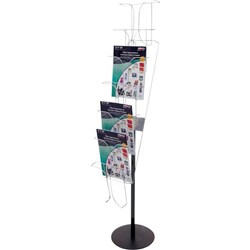 Deflecto Chrome Wire Magazine Stand A4 7 Pockets 1-Sided