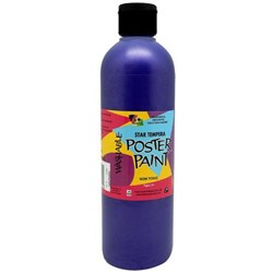 Five Star Tempera Poster Paint 500ml Bottle Metallic Purple