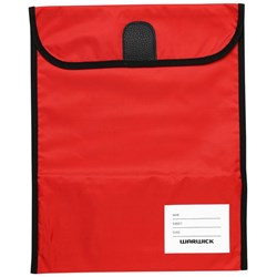 Warwick Homework Book Bag Large Hook & Loop Fastener Large 330x360mm Red