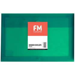 FM Window Envelope Reusable Foolscap Polyprop Green
