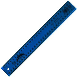 Plastic Superflex Ruler 30cm Blue