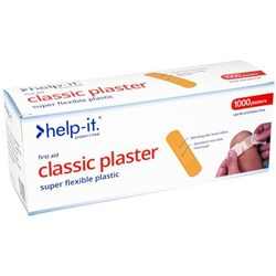Help-It Plastic Plasters 72x19mm Flesh Colour, Pack of 1000