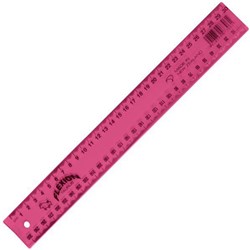 Plastic Superflex Ruler 30cm Pink
