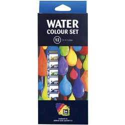 Five Star Water Colour Paint 12ml Assorted Colours, Set of 12