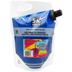 Five Star Tempera Poster Paint 1.5L Pouch Blue