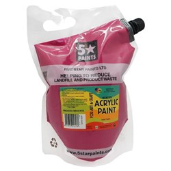 Five Star NZACRYL Acrylic Paint 1.5L Pouch Process Magenta