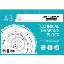 Warwick Technical Drawing Pad Refill A3 20 Leaves