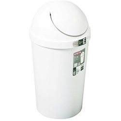 Plastic Rubbish Bin Round Wing Top 11L White