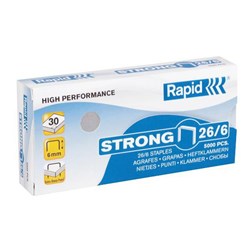 Rapid Strong Staples 26/6 30 Sheets 6mm, Box of 5000