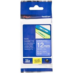 Brother Labelling Tape Cassette TZe-535 12mm x 8m White on Blue